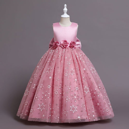 Dress Kids Flower Party Little Girls' Line A Wedding