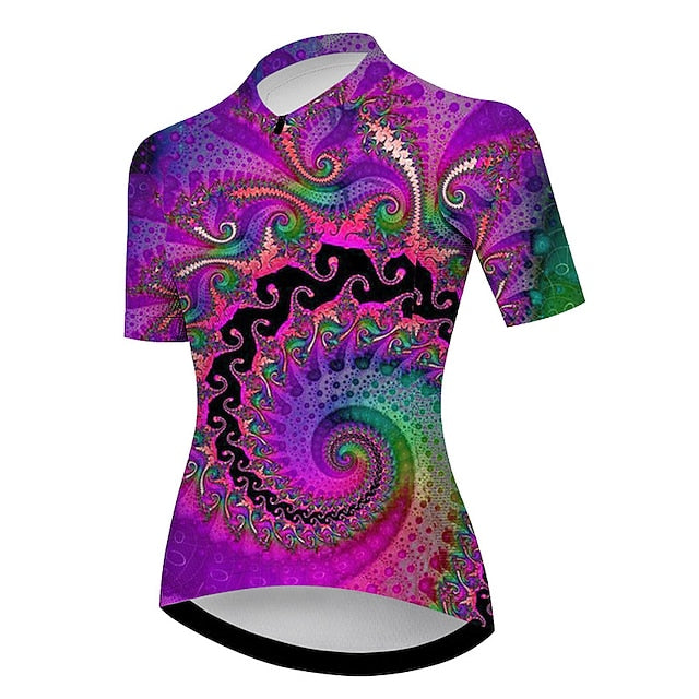Women's Cycling Jersey Graphic Short Sleeve Bike Jersey Top