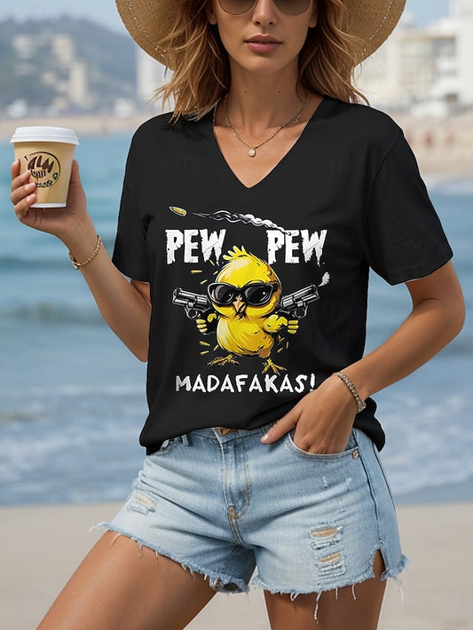 Women's Blouse Print Graphic Animal Cartoon Casual Short