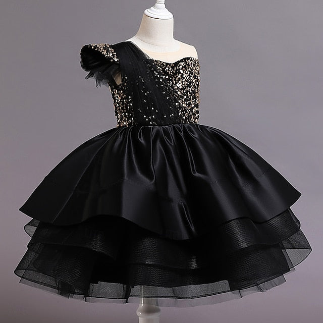 Girls' Dress Sleeveless Wedding Sequin Party Kids