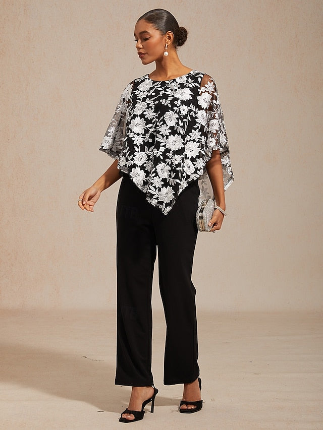 Women's Blouse Lace Tops Lace Embroidered Floral Elegant
