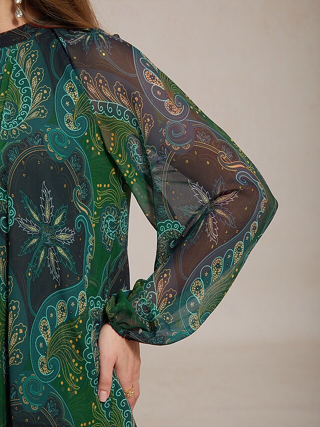 Women's Boho Shirt Blouse Ruffle Paisley Vintage Stylish