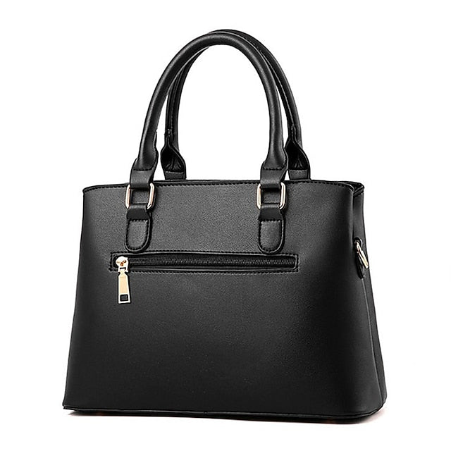 White Faux Handbag Gold Women's with Elegant Leather