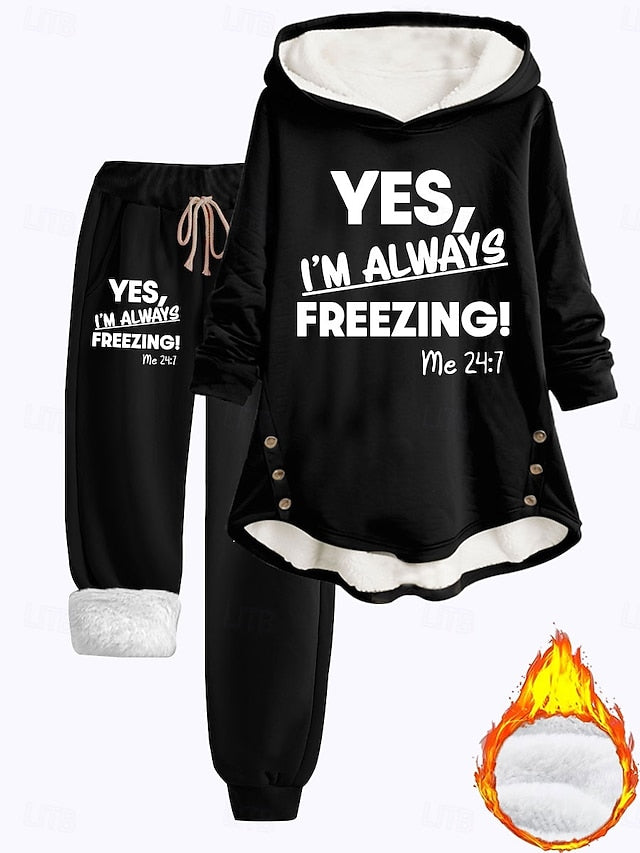 Women's 2 Pieces Loungewear Set Hoodie and Joggers Casual