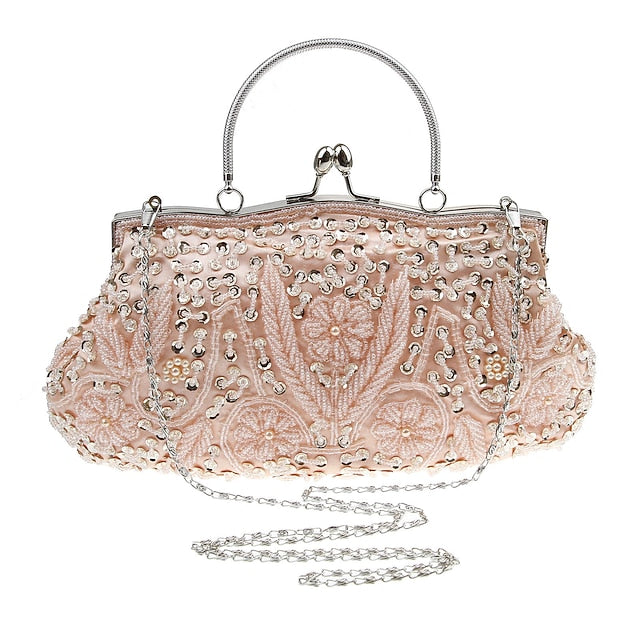 Beaded Purse – Evening White Vintage Women's Clutch