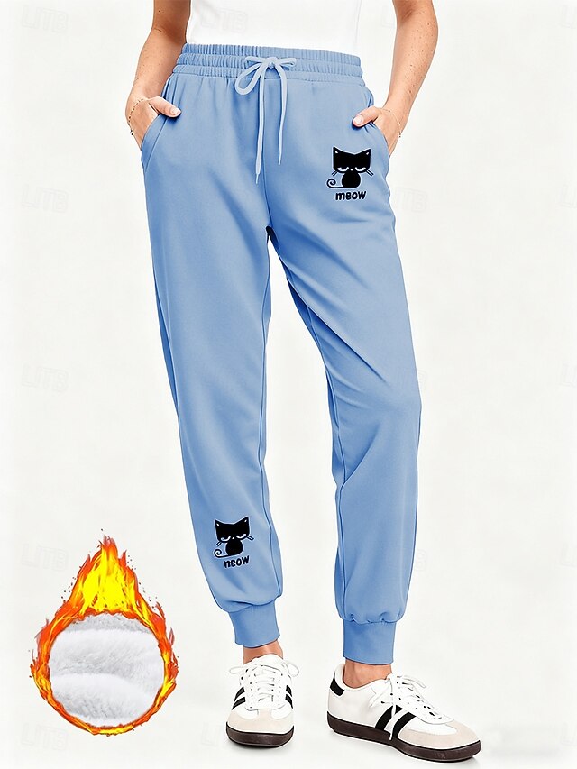 Women's Sweatpants Fleece Pants Joggers Down Pants Vintage