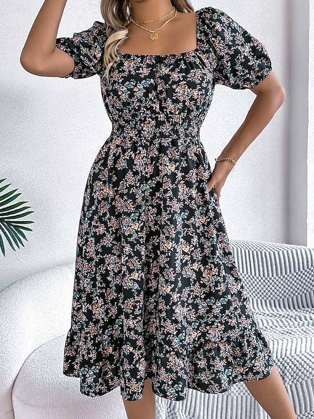 Women's Midi Dress A Line Dress Milkmaid Dress Midi Dress