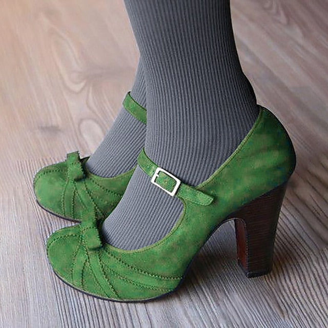 Black Bow Detail Women's with Heels Mary Red Suede and Jane
