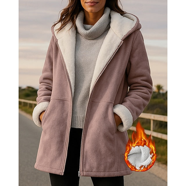 Women's Hoodie Jacket Zip Up Jacket Fleece Coat Thick with