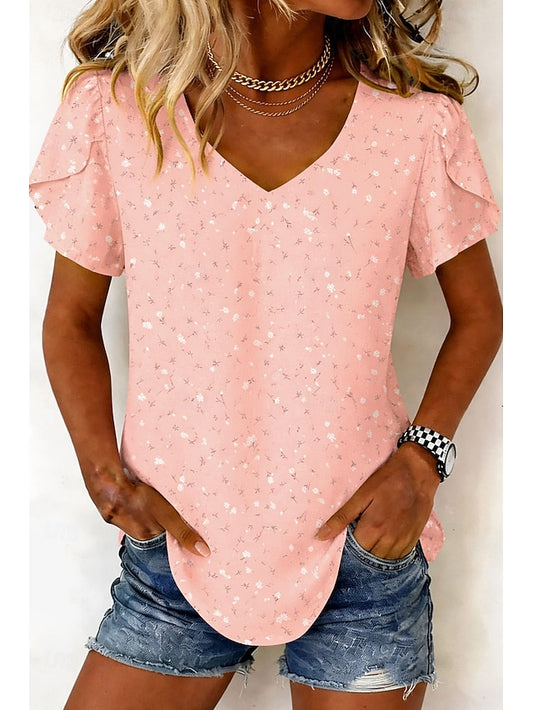 Women's Tunic Floral Graphic Vintage Fashion Stylish Short