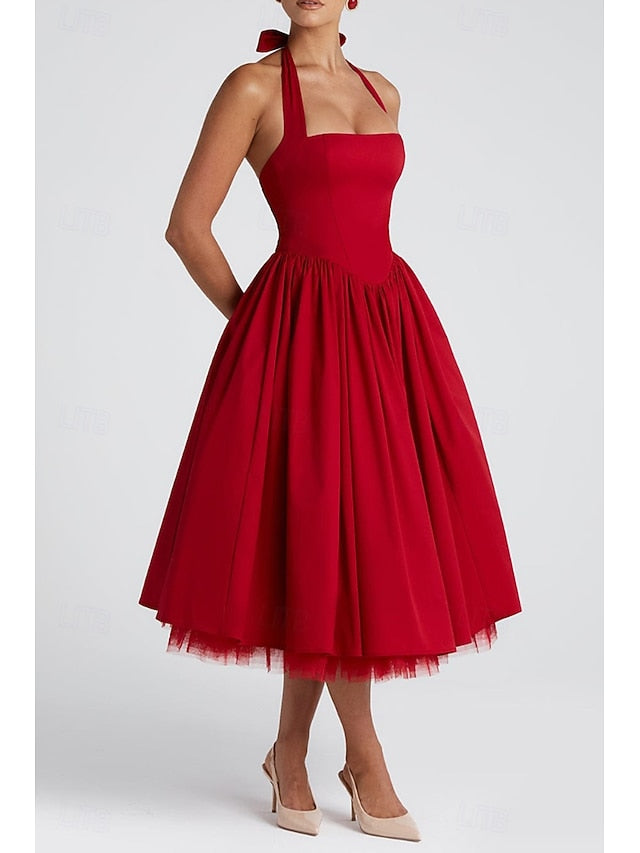 Women's Midi Dress White Dress Graduation Dress Fashion