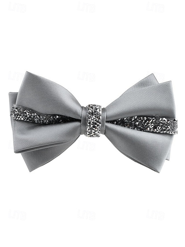 Burgundy Embellishment Bow Elegant with Tie – Satin Crystal
