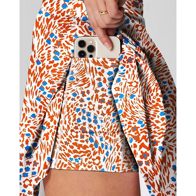 Women's Floral Casual Skirt Tennis Skirts with Shorts