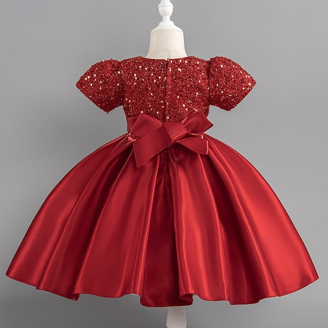 Sequin Party Short Girls' Toddler Sleeve Dress Wedding