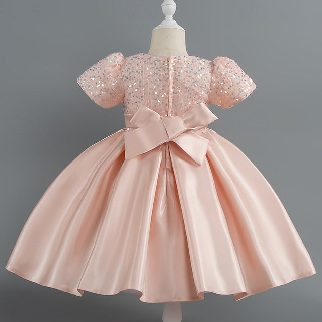 Sequin Party Short Girls' Toddler Sleeve Dress Wedding