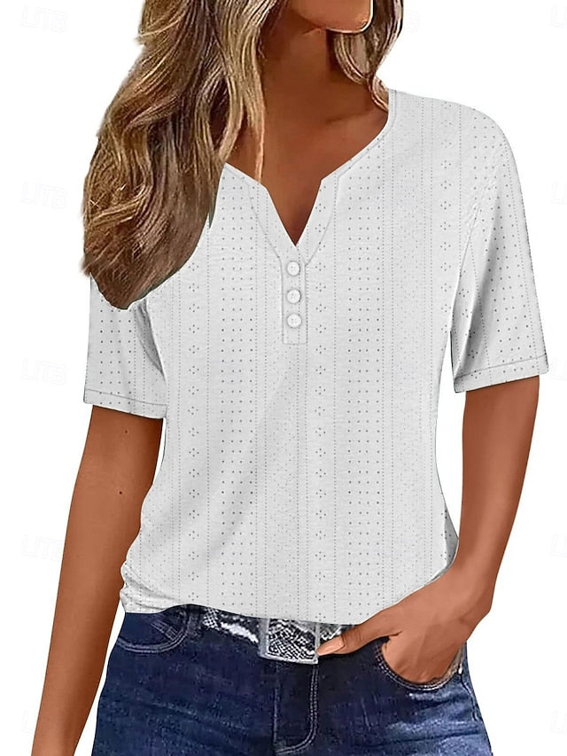 Women's T Shirt Solid Color Plain Stylish Modern Casual