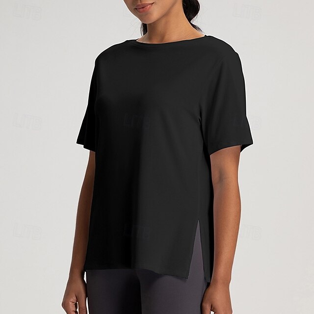 Women's Yoga T-shirt Workout Tops Breathable Loose Short