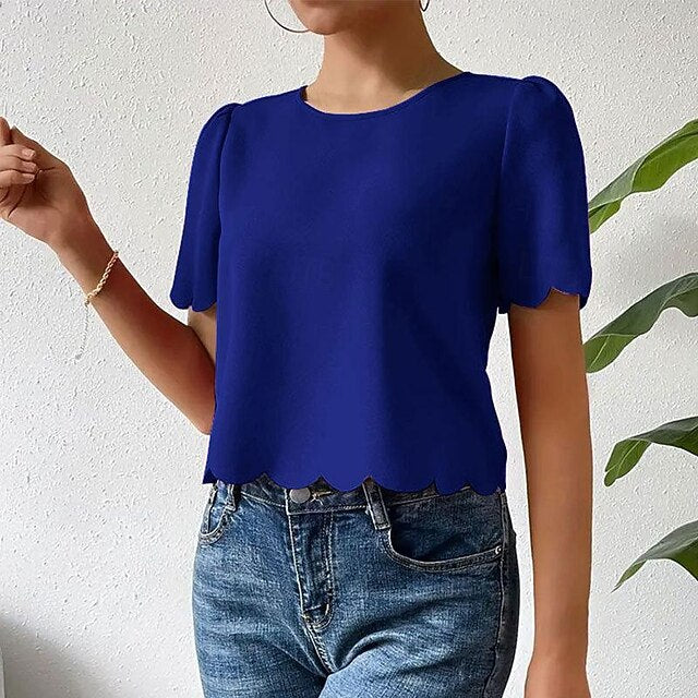 Shirt Blouse Women's Dusty Rose Blue Orange Plain Sexy