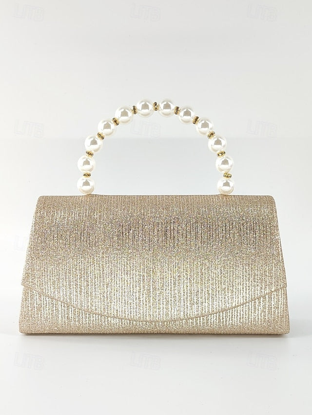 Glitter Pearl Purple Women's Bag with Handle Clutch –