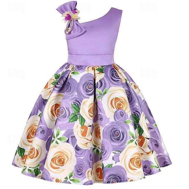 Flower Girls' Dress Party Easter Summer Sleeveless 3D