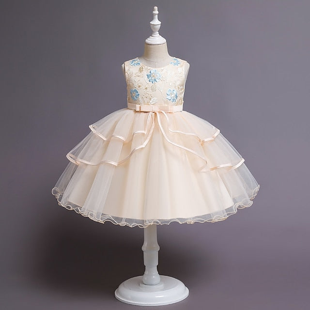 Girls' Dress Flower Sleeveless Girl Sequin Kids
