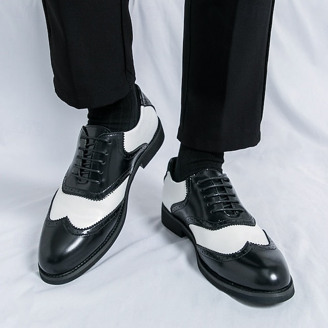 Brogue Shoes White in Wingtip Two-Tone Oxford Men's and