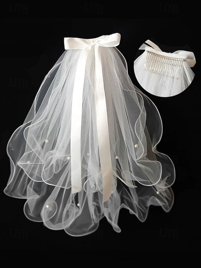 and Veil Satin Elegant Bridal Tulle Ivory Ribbon - Soft with