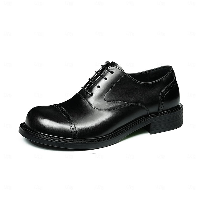 Men's Toe Genuine Leather Cap Oxford First Shoes-