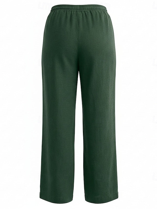 70% Linen Women's Linen Pants Culottes Wide Leg Wide Leg