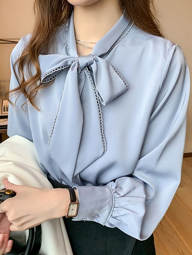 Women's Shirt Blouse Chiffon Tops Ruched Plain Stylish