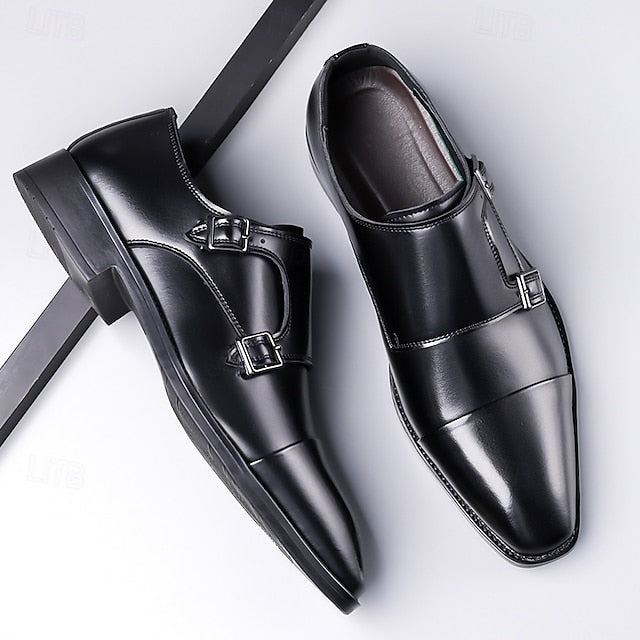 Monk Leather Double – Men's Strap Shoes Elegant