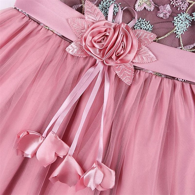 Party Dress Girl 3D Sleeveless Flower Girls'