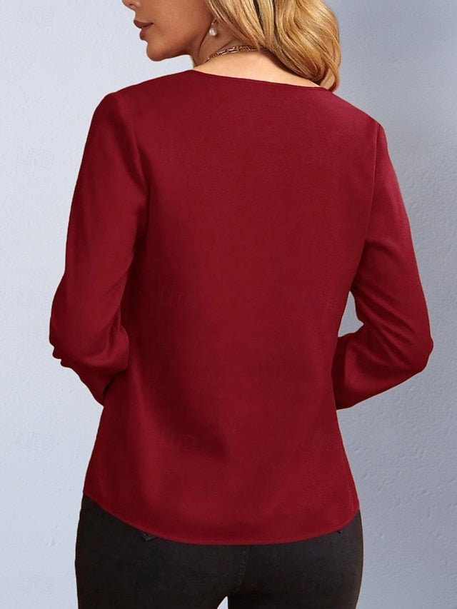 Women's Shirt Satin Shirt Casual Shirt Plain Vintage