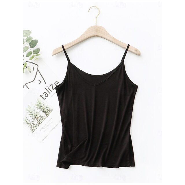 Women's Camisole Tank Top Backless Solid Color Daily Basic
