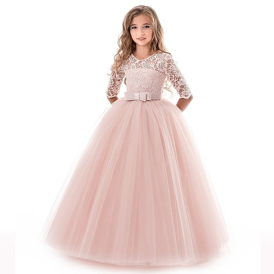 Girl 3-13 Lace Flower Prom Years Princess Dress Kids