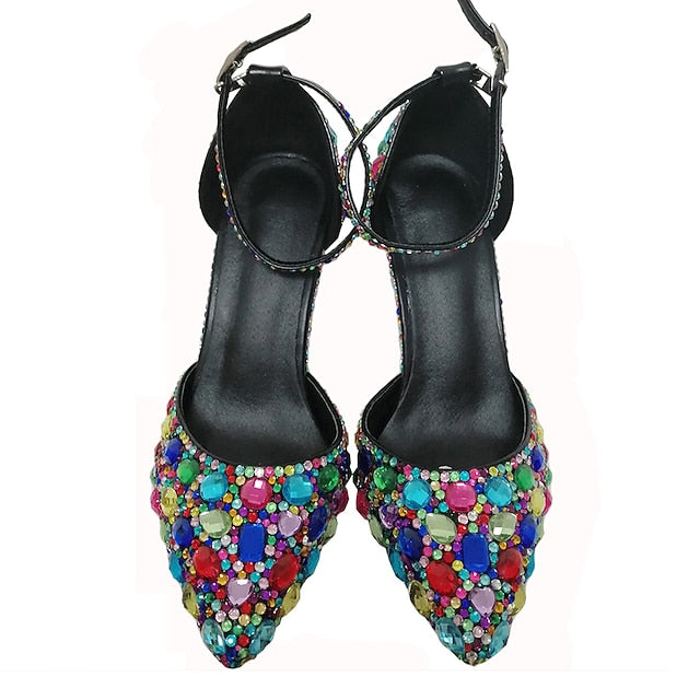 with Women's Wedding Heel Rhinestone High Multicolor Shoes