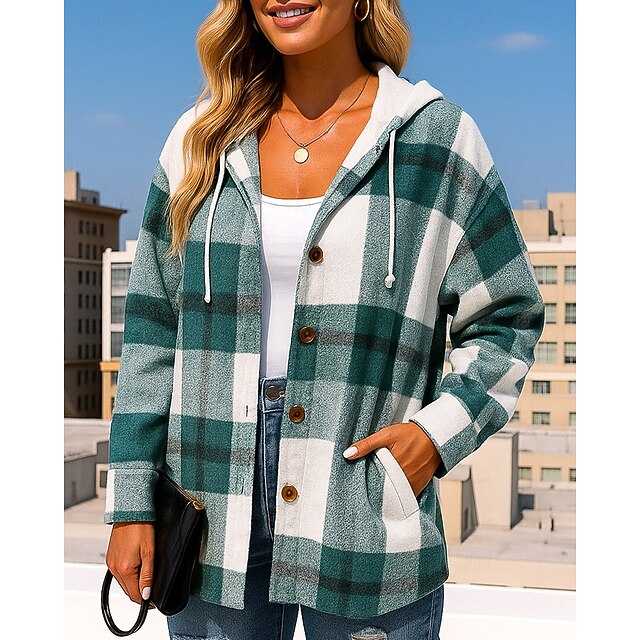 Women's Hoodie Jacket Long Coat Drawstring with Pockets