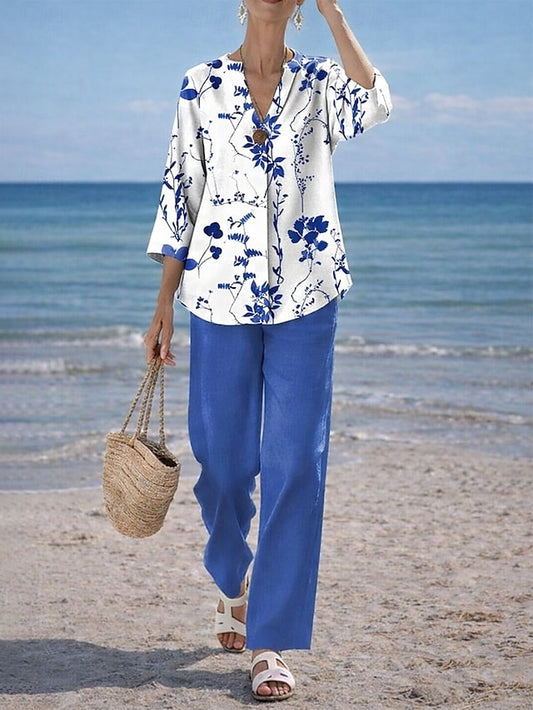 Women's Two Piece Sets Pants Sets Bolero 3/4 Length Sleeve