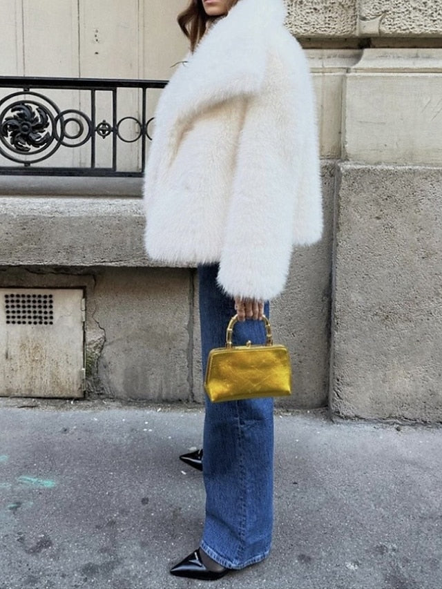 Leathers Comfortable Warm Faux Women's Coat Fur Furs