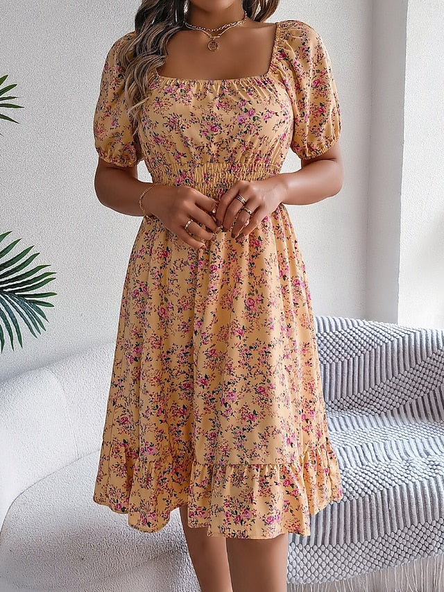 Women's Midi Dress A Line Dress Milkmaid Dress Midi Dress