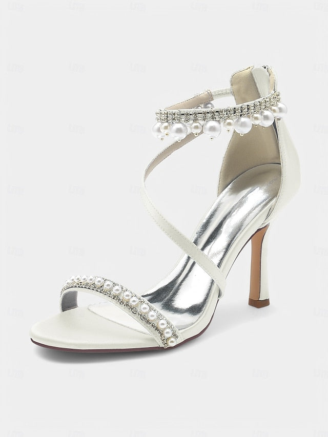 Heels – Party Chic Pointed-Toe Pink Ankle Strap Satin