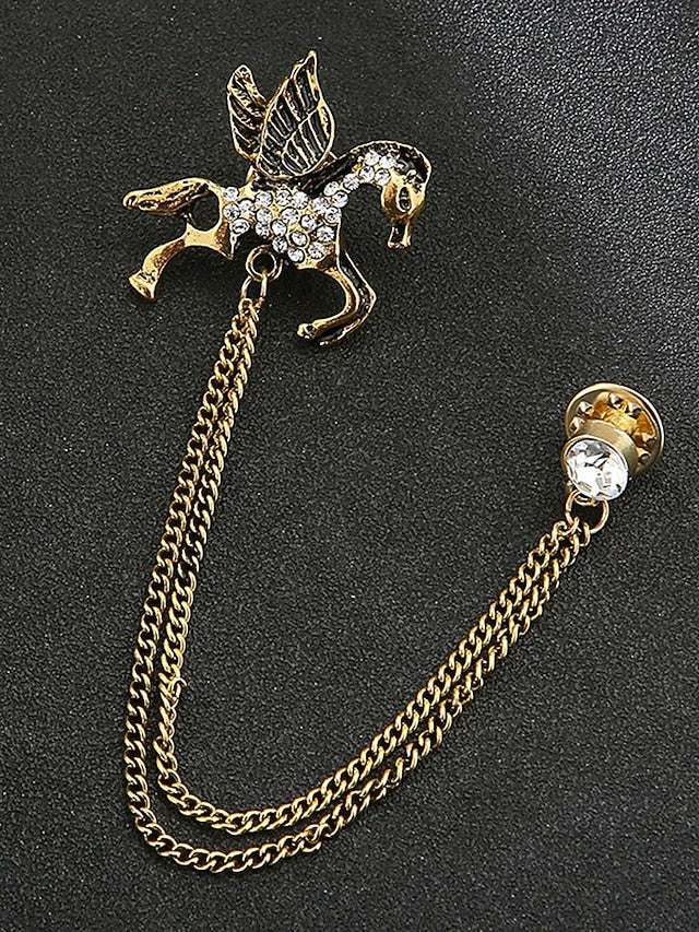 Christmas Lapel Pin with Men's Brooch Deer