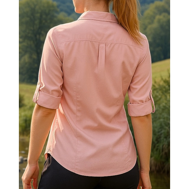 Women's Casual Shirt Hiking top Long Sleeve Turndown Top