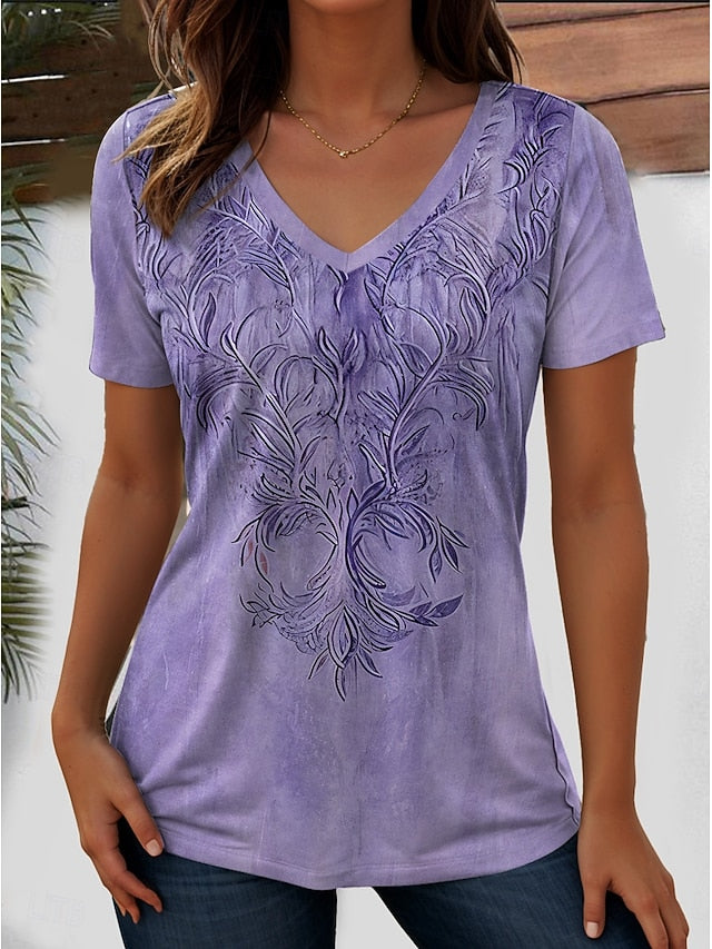 Women's T Shirt Print Graphic Paisley Bohemia Stylish