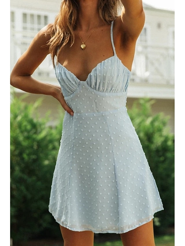 Women's Mini Dress White Dress Graduation Dress Slip Dress