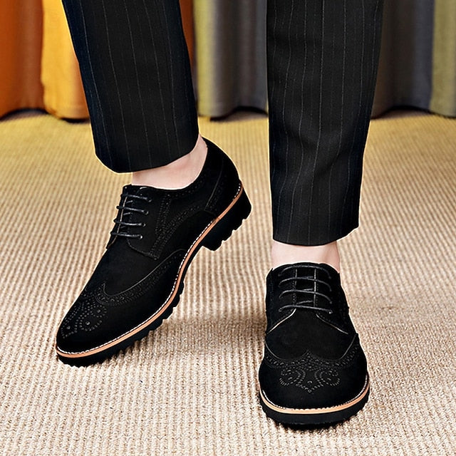 Lace-Up Vintage – Brown Shoes Brogue Derby Men's