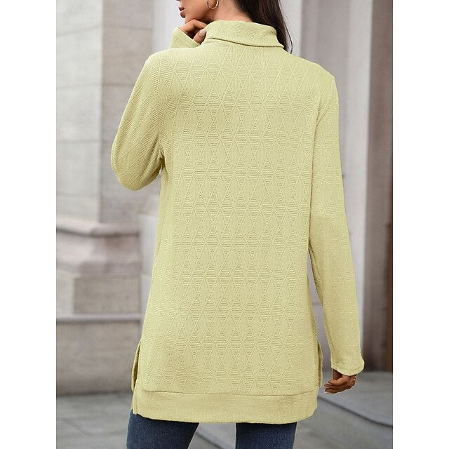 Women's Blouse Solid Color Stylish Casual Long Sleeve
