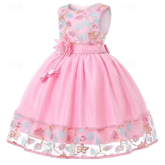 Party Dress Girl 3D Sleeveless Flower Girls'
