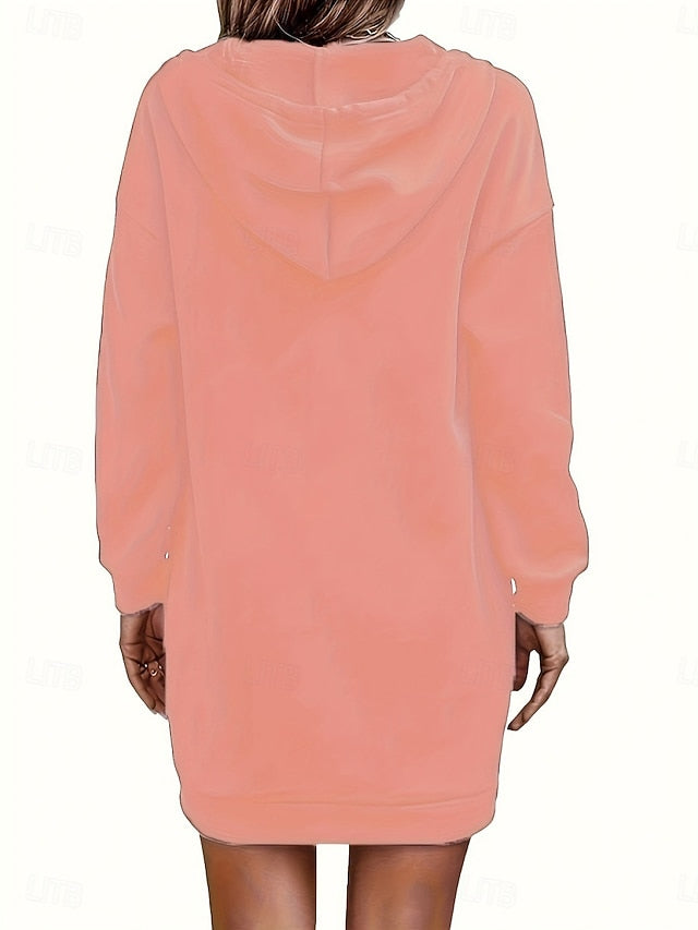 Women's Hoodie Dress Mini Dress Shift Dress Casual Daily
