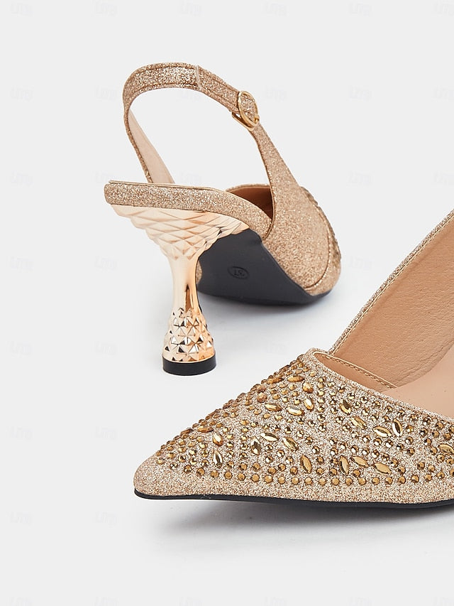 Pumps Sparkling – Glitter Pointed Toe Women's Slingback